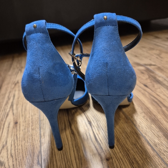 Blue like new Vegan Suede D'orsay heel pump - Picture 5 of 10